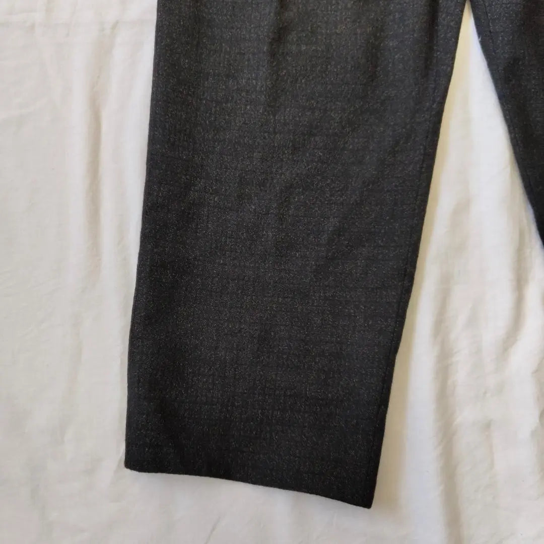 40s50s60s Kasuri Kasuri Wool Slacks Two-Tuck Black Black Yellow