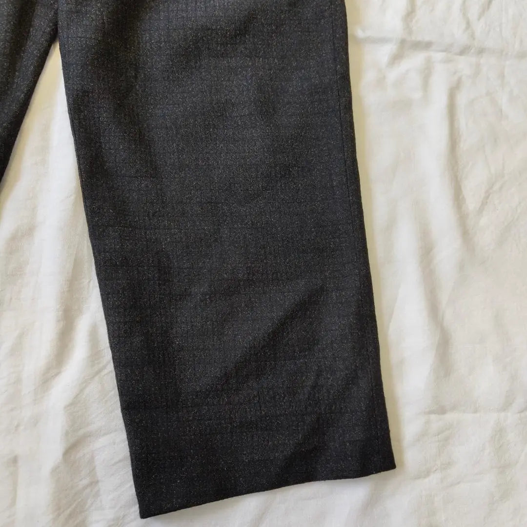 40s50s60s Kasuri Kasuri Wool Slacks Two-Tuck Black Black Yellow