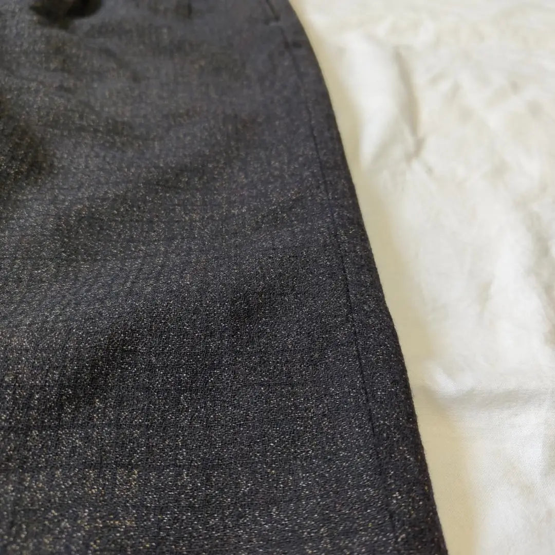 40s50s60s Kasuri Kasuri Wool Slacks Two-Tuck Black Black Yellow