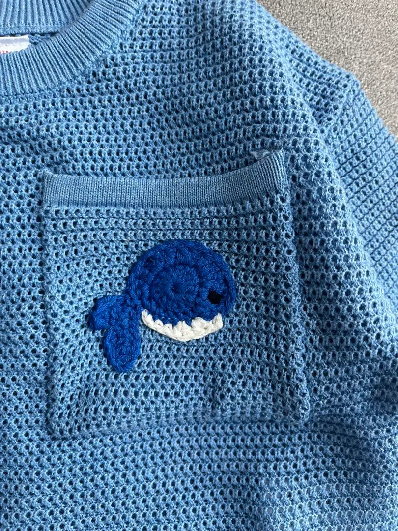 ◎New and unused tag included◎ZARA crochette knit T-shirt Whale