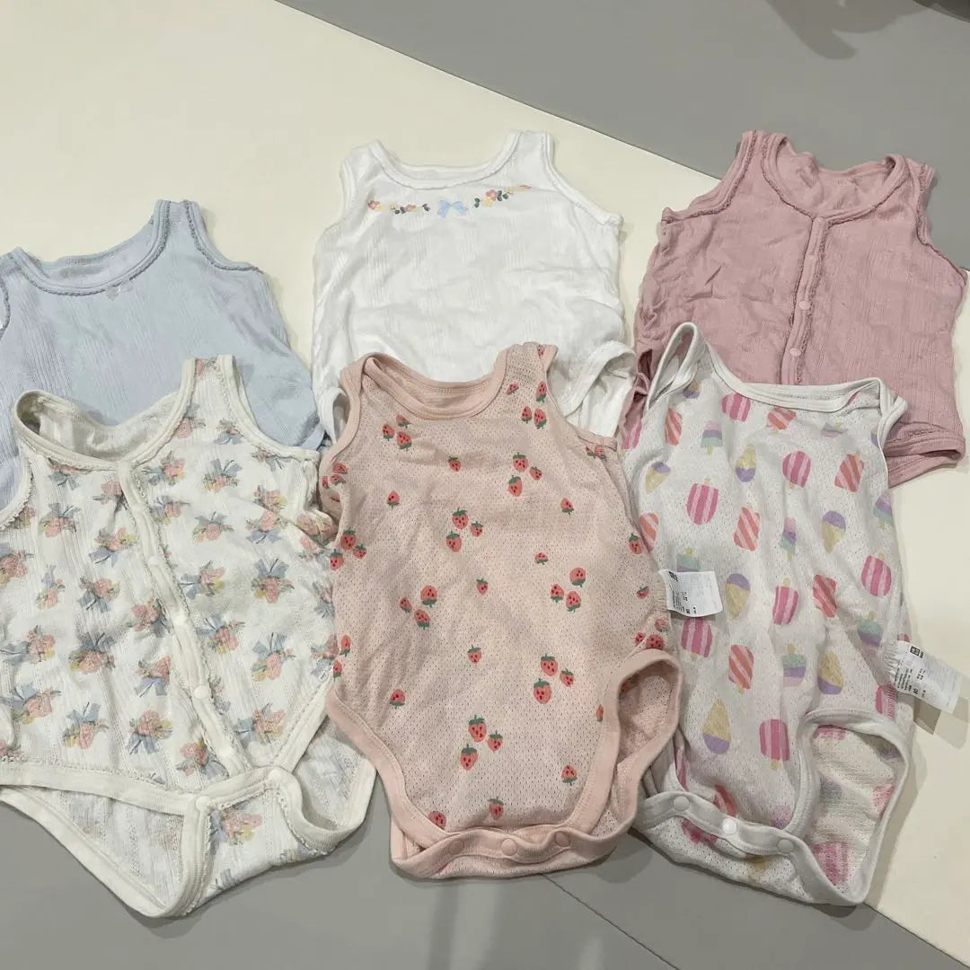 Conjunto de mameluco para bebé sin mangas ropa interior 80