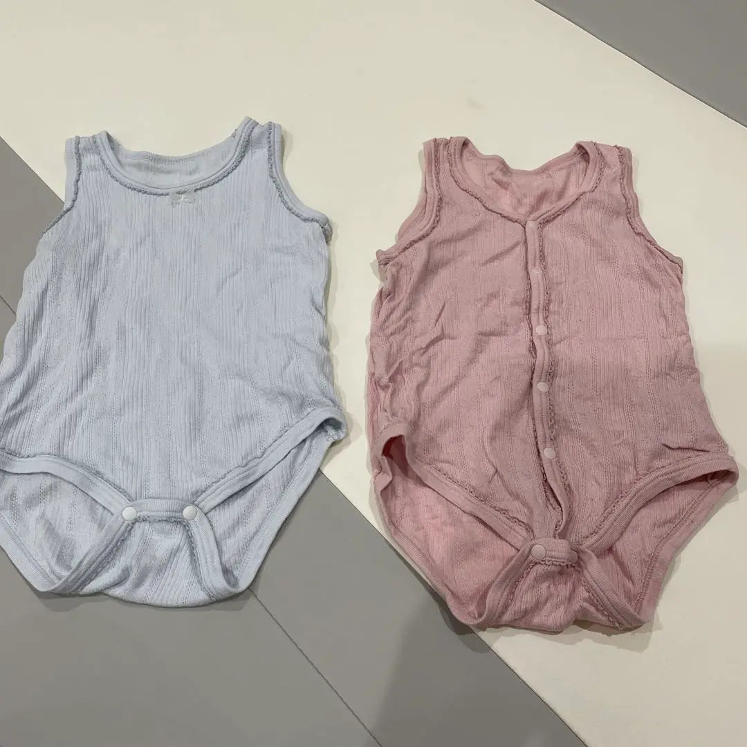 Conjunto de mameluco para bebé sin mangas ropa interior 80