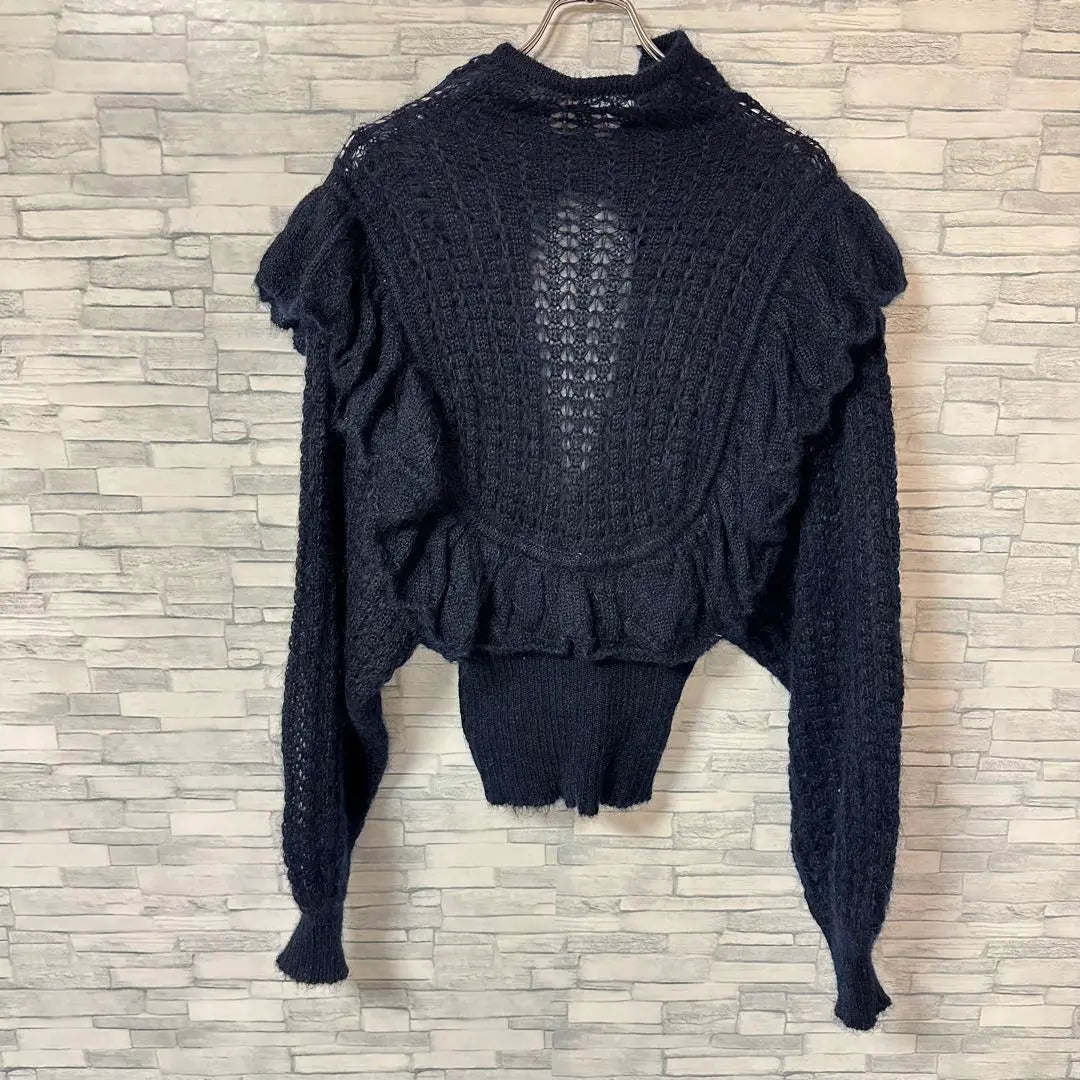 Just cover knit [42] Navy chest open sweater fashionable | ジャストカヴァリ　ニット　【42】　ネイビー　胸元開き　セーター　おしゃれ