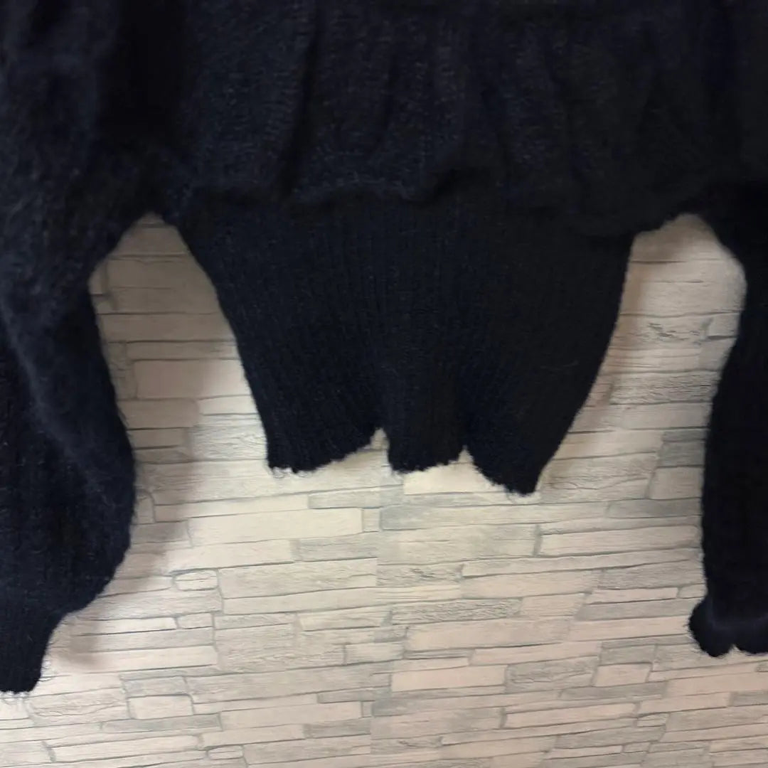 Just cover knit [42] Navy chest open sweater fashionable | ジャストカヴァリ　ニット　【42】　ネイビー　胸元開き　セーター　おしゃれ