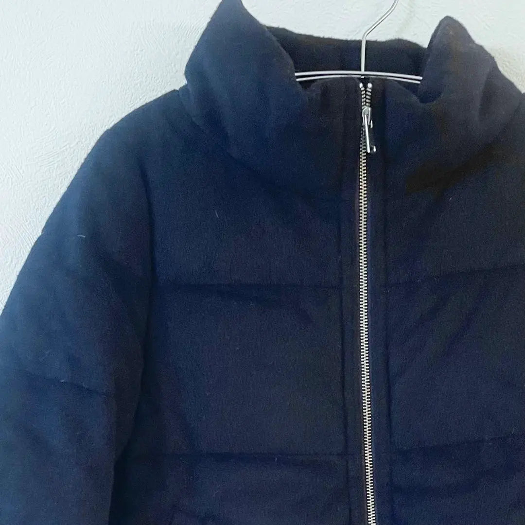 Chaqueta de plumón United Arrows Navy 36 con cremallera y plumón 80 Feather 20