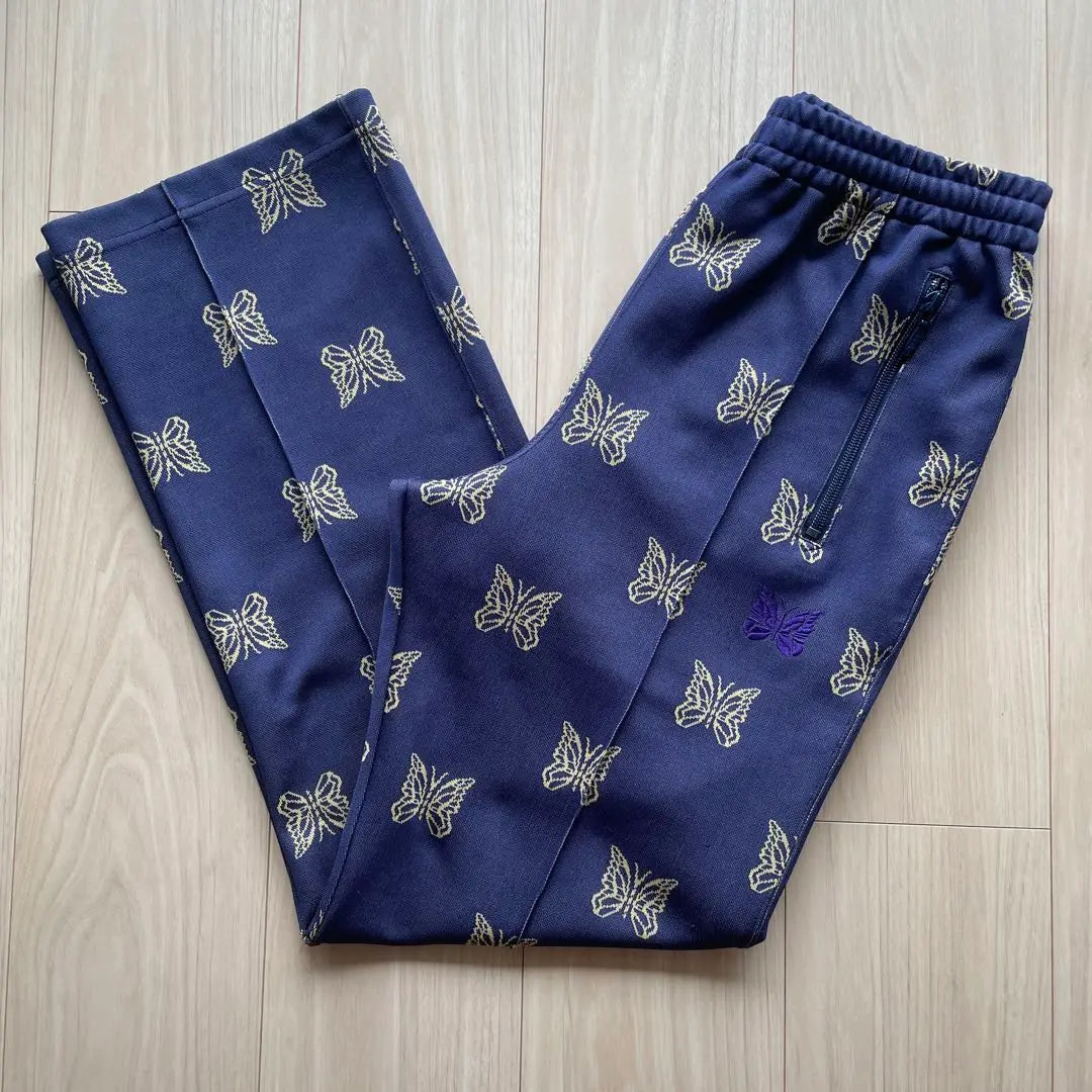 Configuración de agujas, patrón integral, azul, Papillon, pantalones deportivos