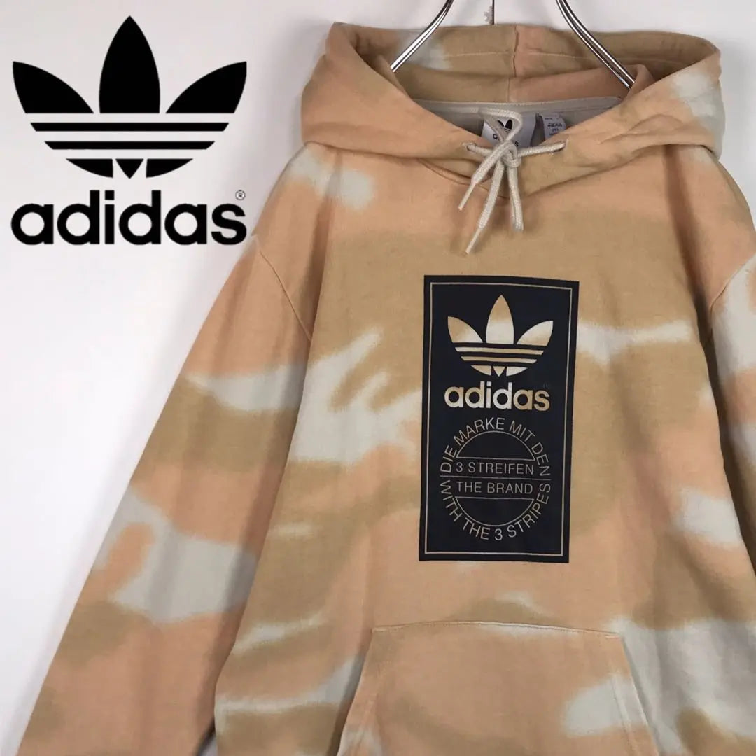 [All-over pattern] Adidas Box Logo Hoodie Rare XS Size H1426