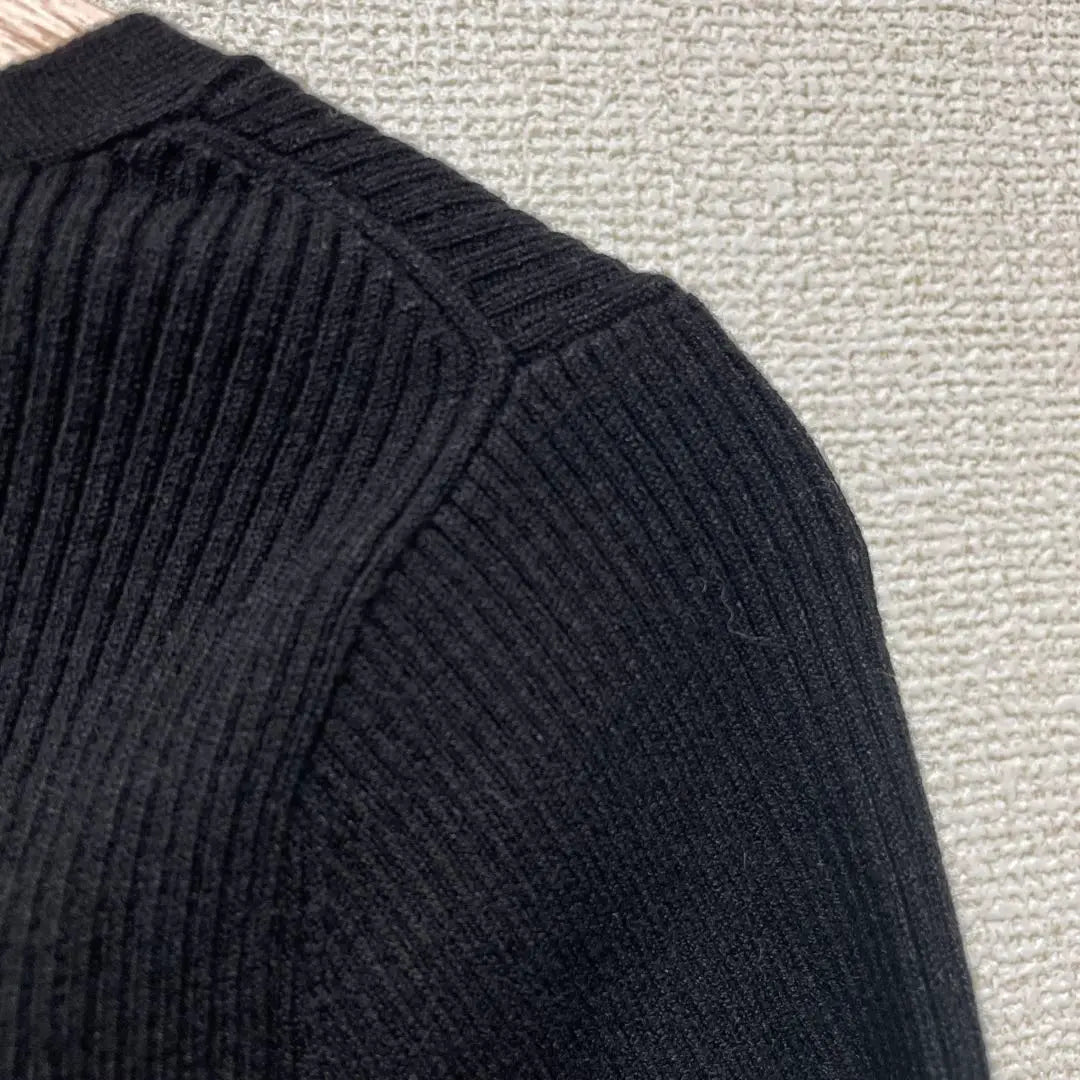 New PROPORTTION Proportion rib knit long sleeve cardigan black | 新品 PROPORTION プロポーション リブニット長袖カーディガン ブラック