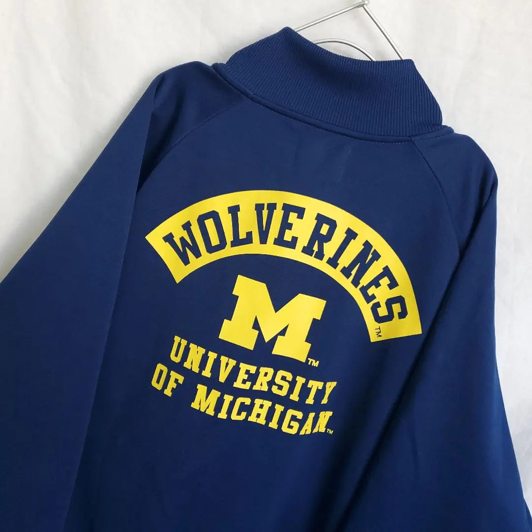 Michigan track jacket jersey college logo University of Michigan navy yellow