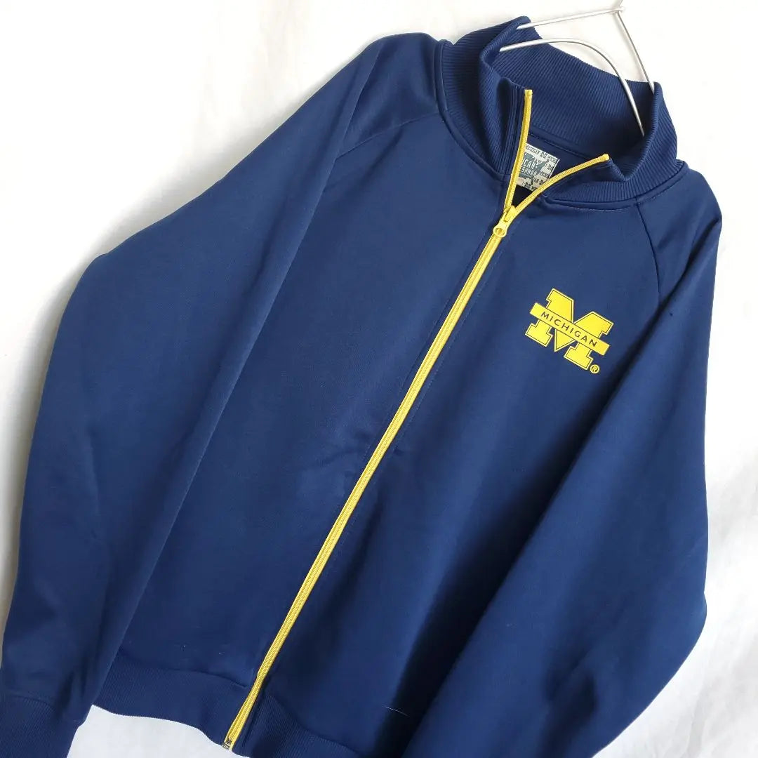 Michigan track jacket jersey college logo University of Michigan navy yellow