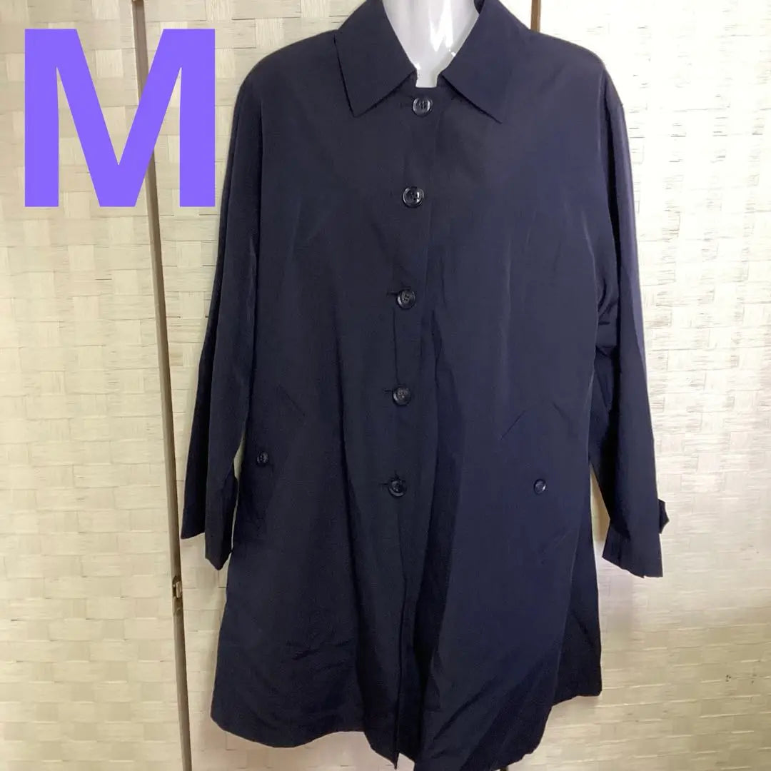 Abrigo de mujer, azul marino, talla 9, sencillo (54) | レディース コート 紺色 9号 シンプル (し54)