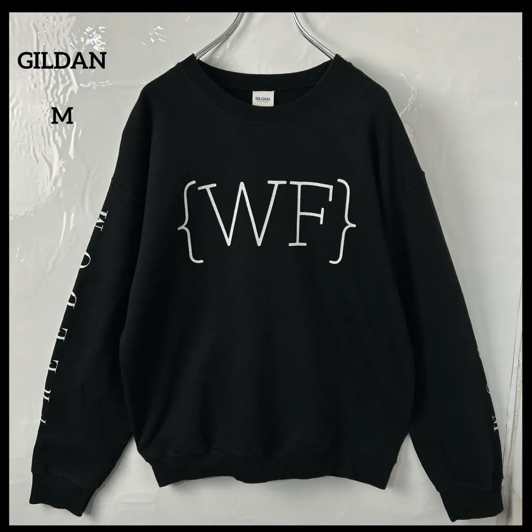 Sweatshirt GILDAN Black Printed Logo Sweatshirt M