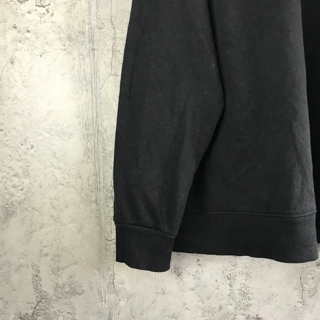 Y3695 Vintage Sweatshirt Sweatshirt Raglan Black Plain 90s Y2K