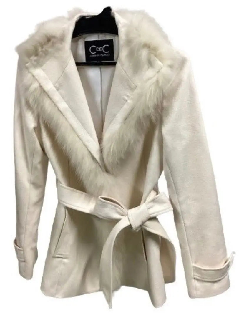 Kudoshans Belted Coat Angola Fox Fur Removable