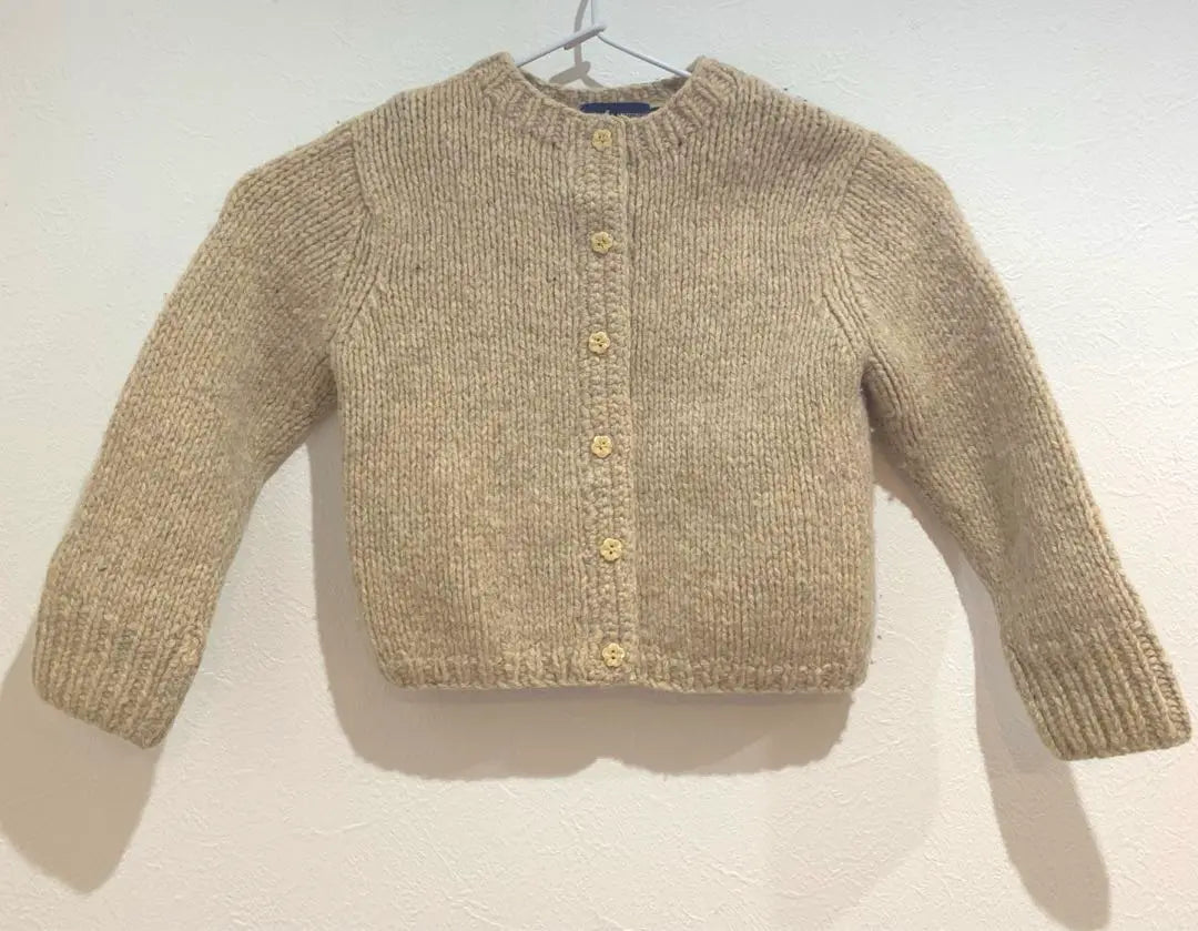 Ralph Lauren Knit Cardigan Beige 100% Wool