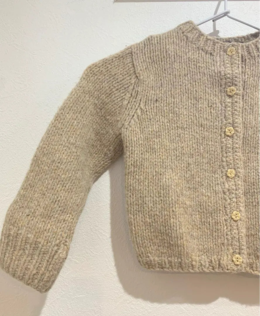 Ralph Lauren Knit Cardigan Beige 100% Wool