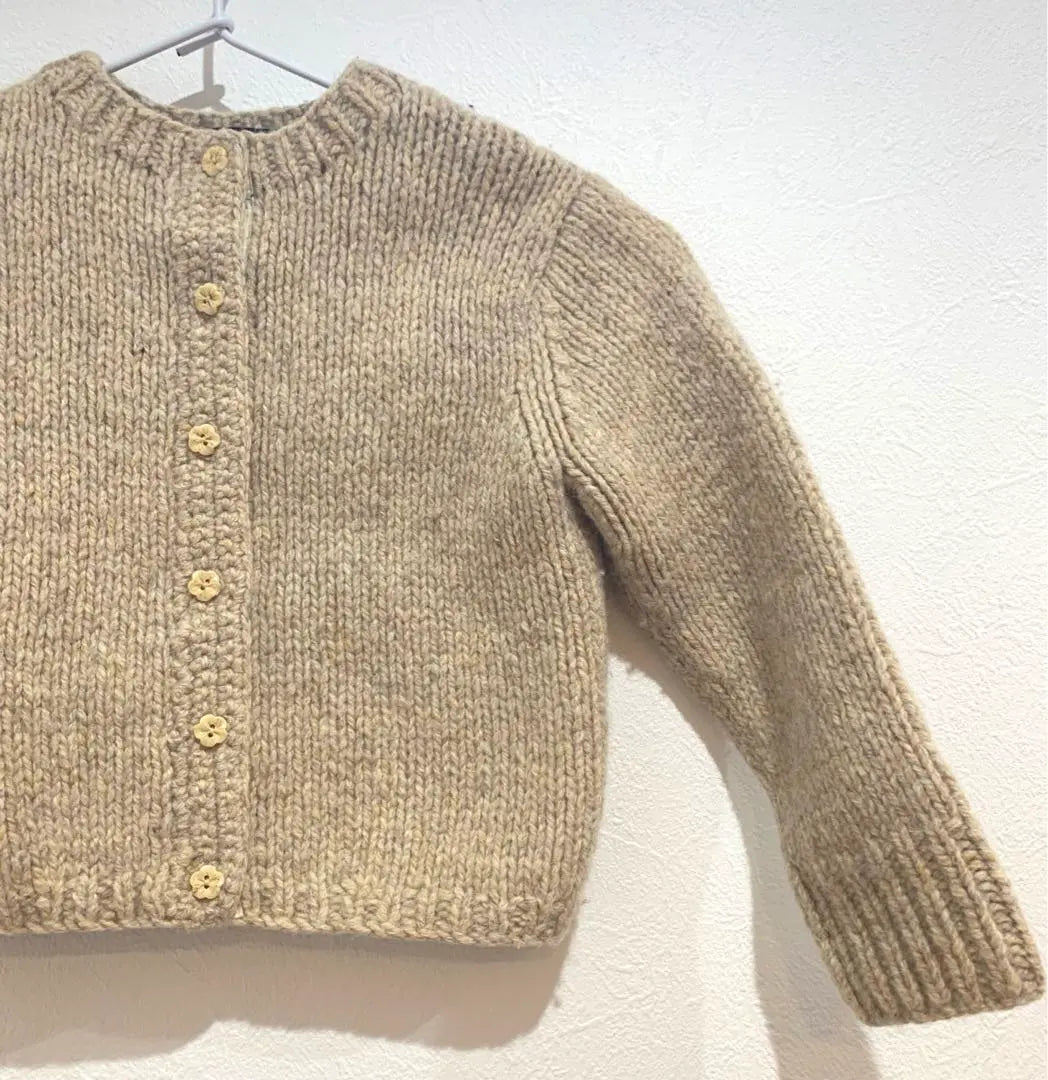 Ralph Lauren Knit Cardigan Beige 100% Wool