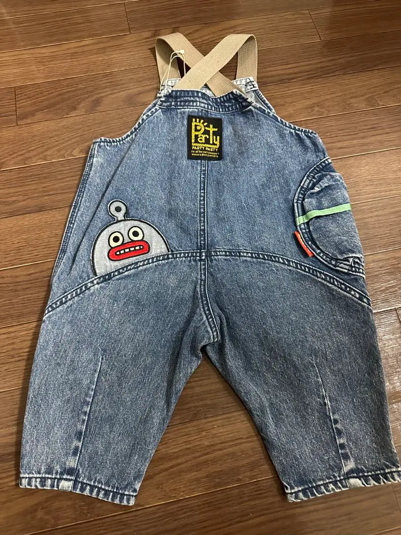 Denim overalls 90cm with character embroidery