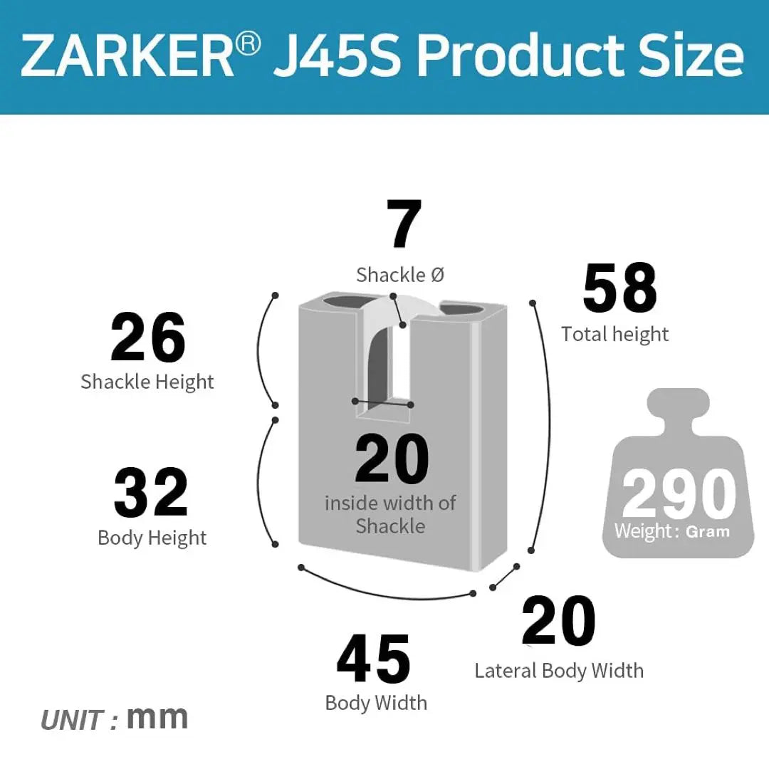 New ❤️Padlock ￼ Zarker J45S Key Container Warehouse Set of 2