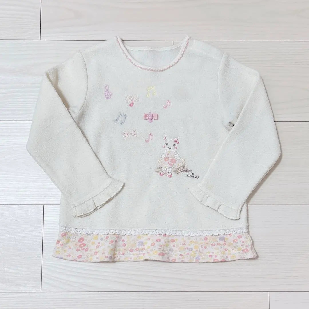 ♡coeur a coeur100cm♡ Long sleeve tops white floral pattern