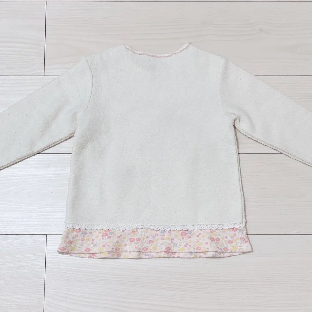 ♡coeur a coeur100cm♡ Long sleeve tops white floral pattern