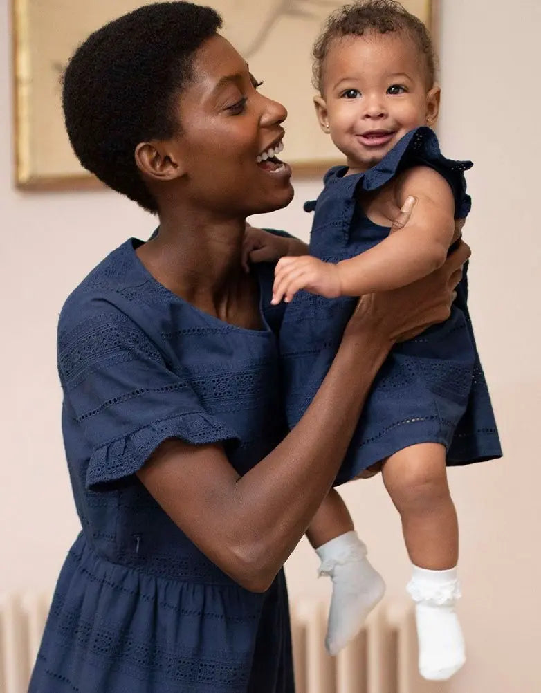 Seraphine Nuevo Vestido de bebé de encaje de algodón de 70 cm y 3 a 6 meses