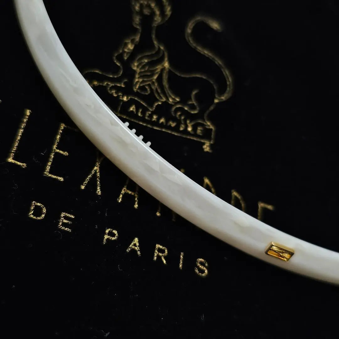 Alexandre de Paris Headband Marble Style Marble White Thin 1cm