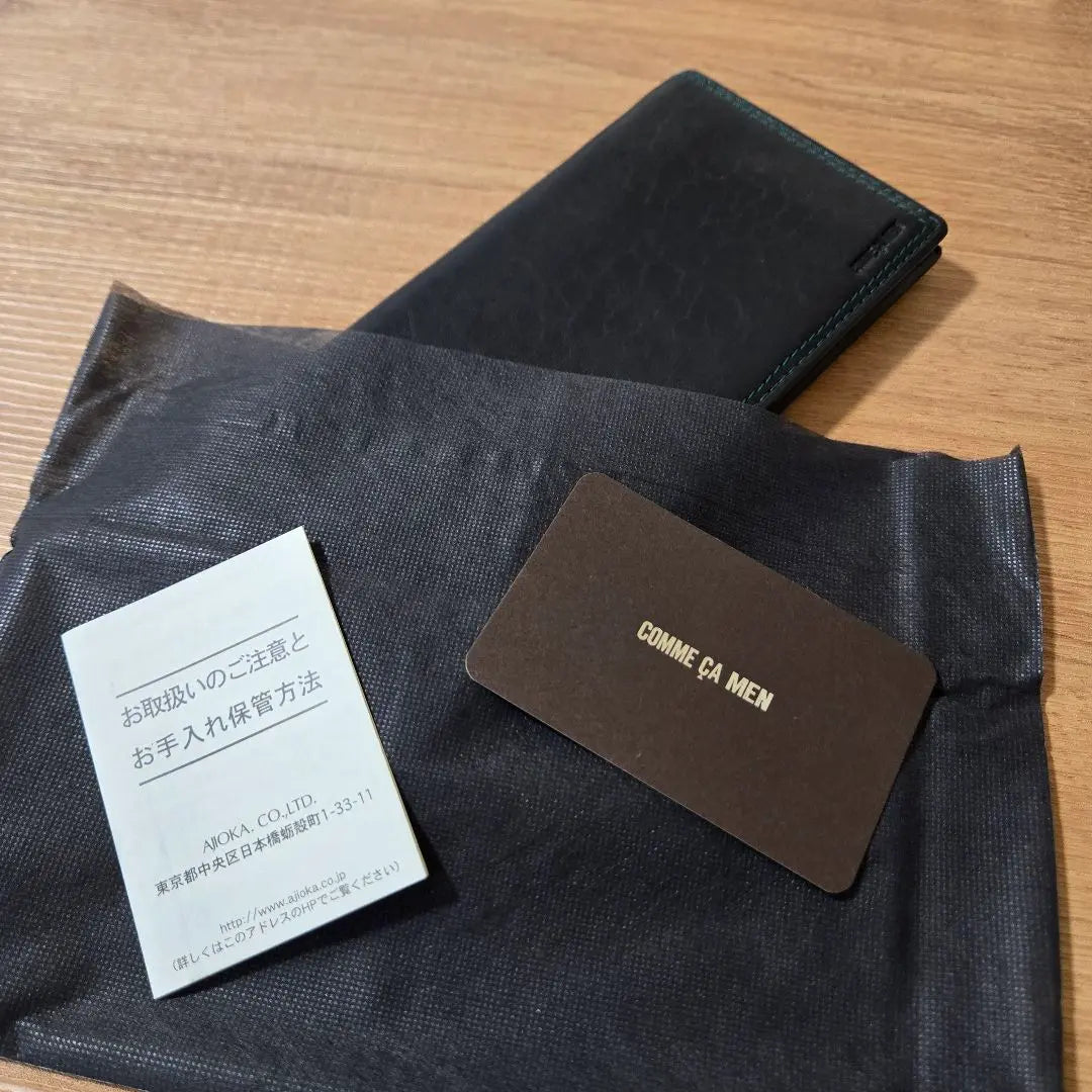 Like new COMME CA MEN long wallet black genuine leather