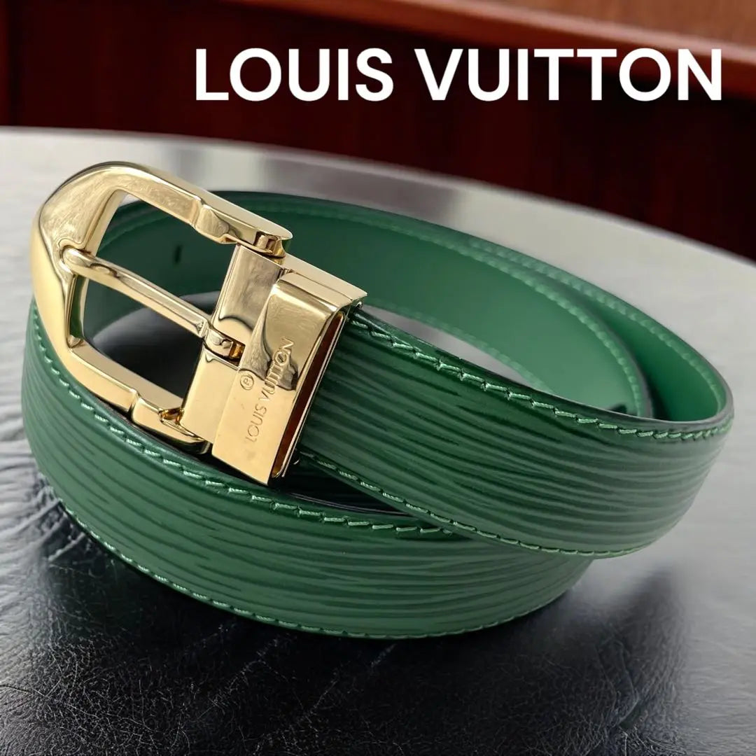 Superb condition ✨ Louis Vuitton Epi Santulle Classic Belt Gold Metallic Green | 極美品✨ルイヴィトン エピ サンチュールクラシック ベルト ゴールド金具 緑