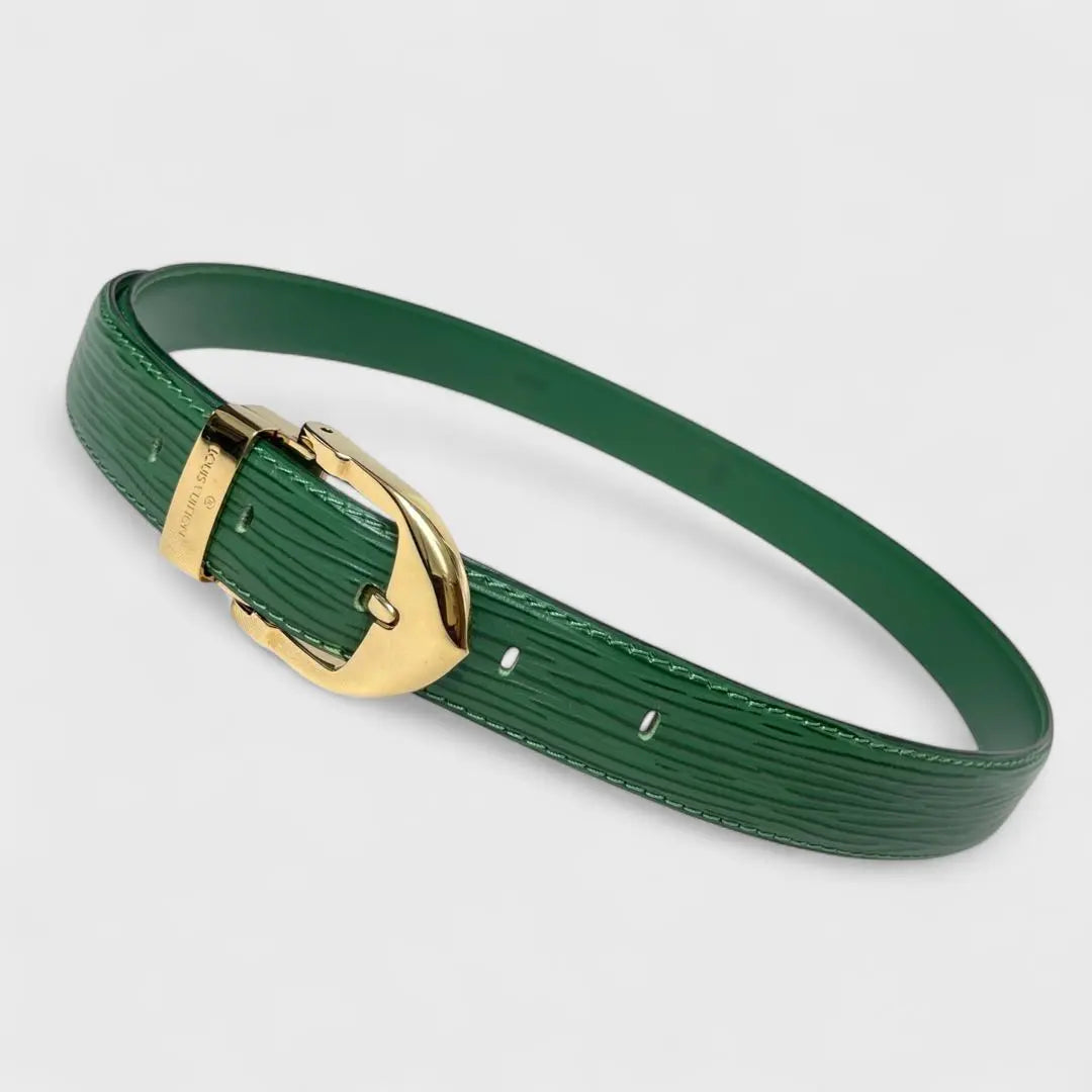 Superb condition ✨ Louis Vuitton Epi Santulle Classic Belt Gold Metallic Green | 極美品✨ルイヴィトン エピ サンチュールクラシック ベルト ゴールド金具 緑