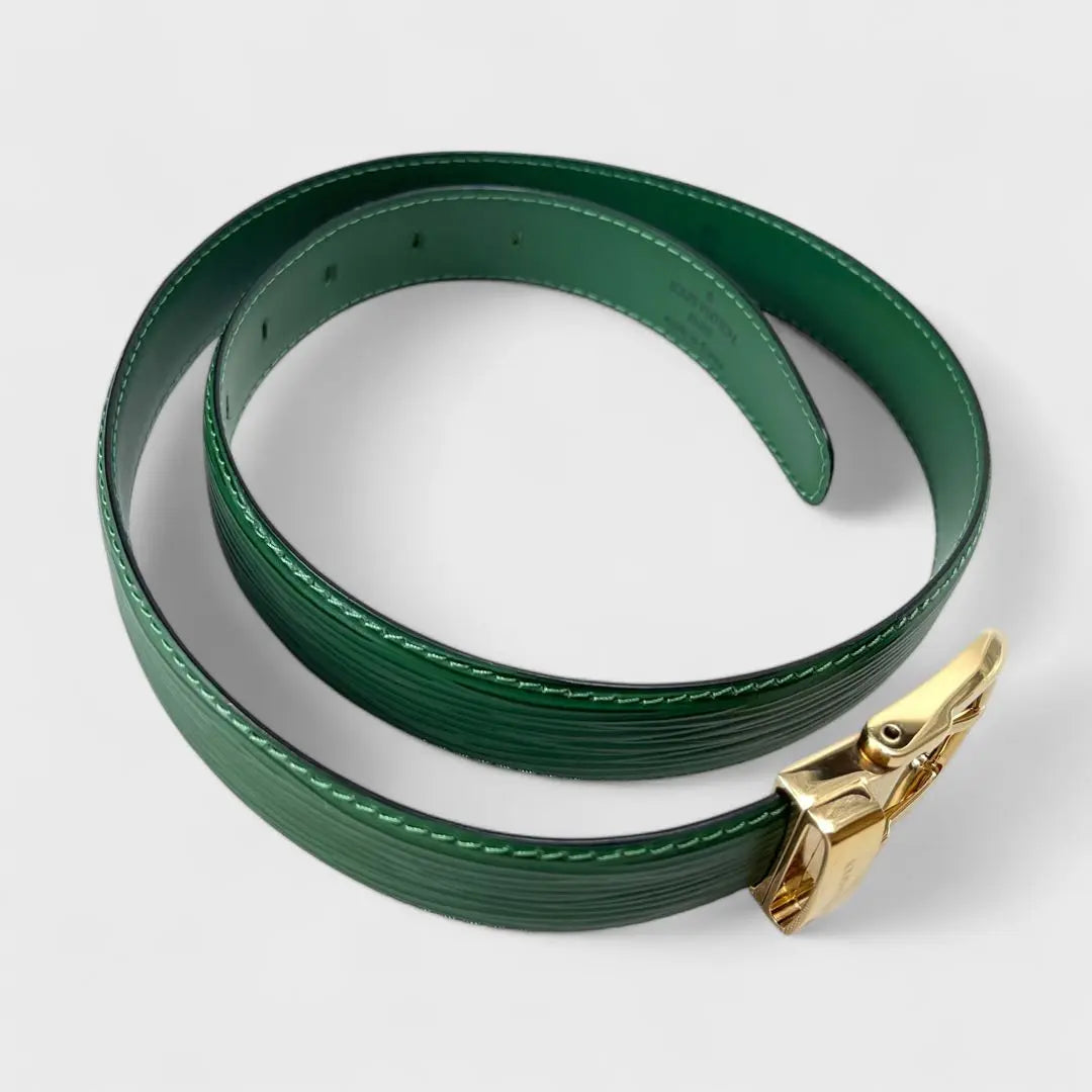 Superb condition ✨ Louis Vuitton Epi Santulle Classic Belt Gold Metallic Green | 極美品✨ルイヴィトン エピ サンチュールクラシック ベルト ゴールド金具 緑