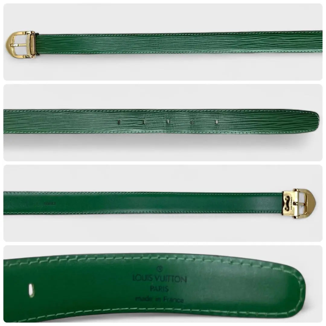 Superb condition ✨ Louis Vuitton Epi Santulle Classic Belt Gold Metallic Green | 極美品✨ルイヴィトン エピ サンチュールクラシック ベルト ゴールド金具 緑