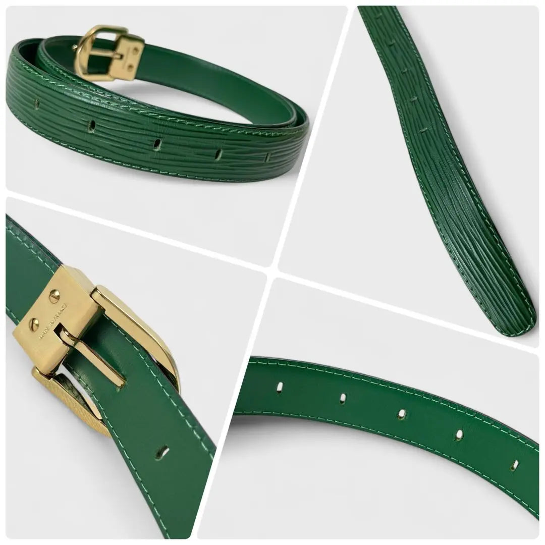 Superb condition ✨ Louis Vuitton Epi Santulle Classic Belt Gold Metallic Green | 極美品✨ルイヴィトン エピ サンチュールクラシック ベルト ゴールド金具 緑