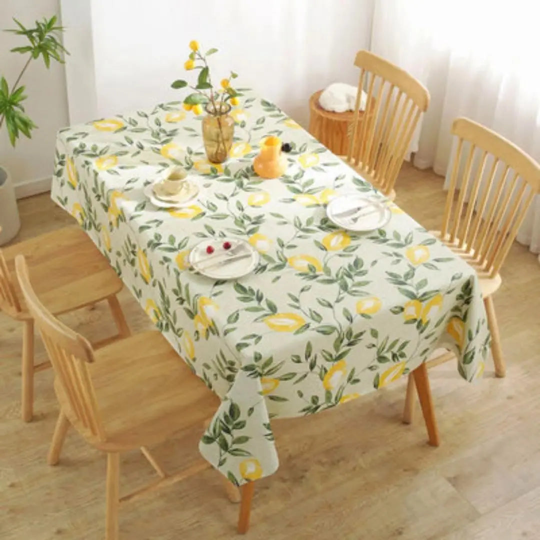 Mantel impermeable amarillo de 140 x 180 cm con estampado de limón