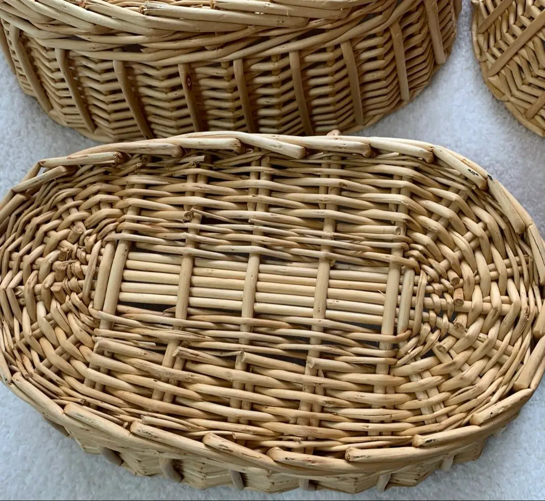 [Unused during price reduction] Retro natural basket basket small accessory case 8-piece set