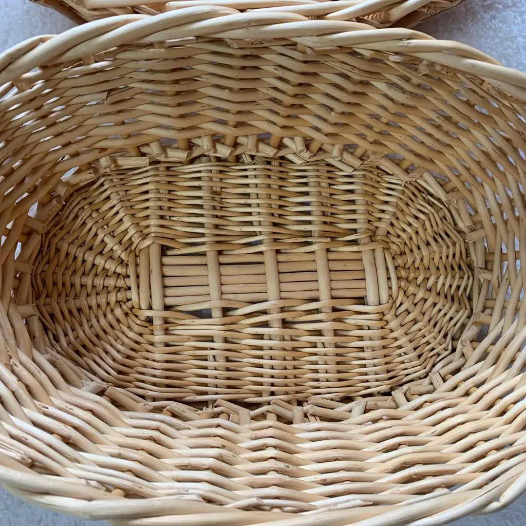 [Unused during price reduction] Retro natural basket basket small accessory case 8-piece set