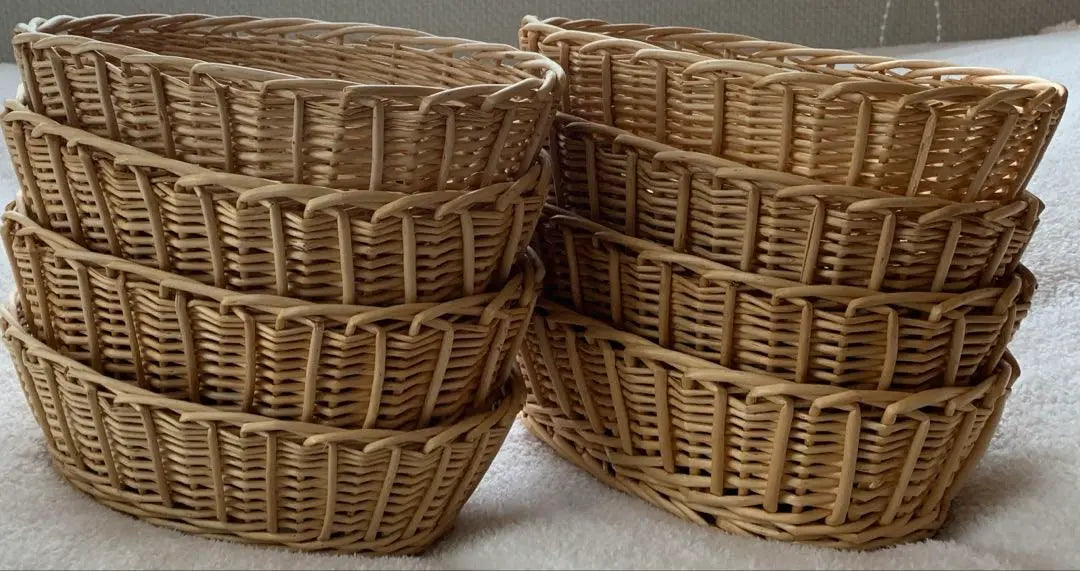 [Unused during price reduction] Retro natural basket basket small accessory case 8-piece set