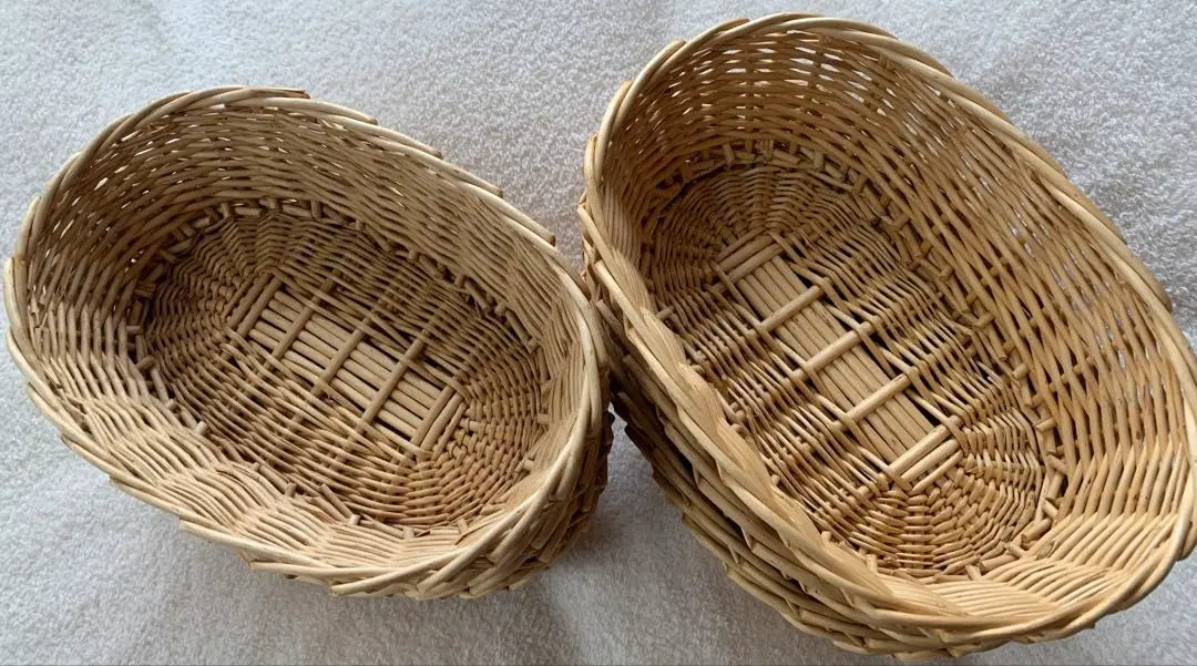 [Unused during price reduction] Retro natural basket basket small accessory case 8-piece set