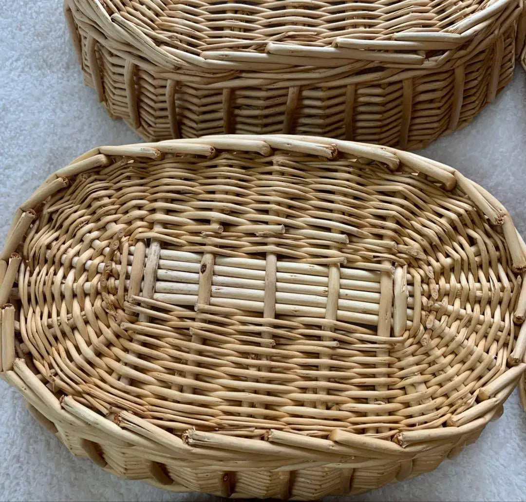 [Unused during price reduction] Retro natural basket basket small accessory case 8-piece set