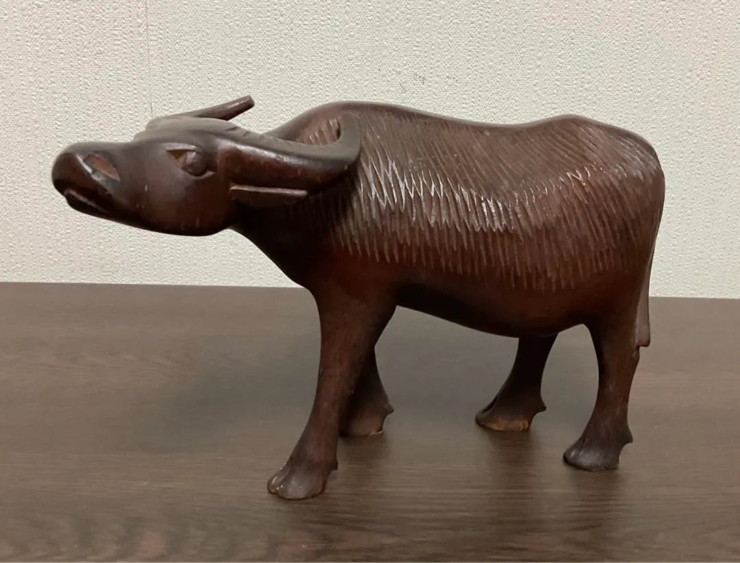 Buffalo ornament, wood carving, hand carving, wooden, craft, made in the Philippines, overseas souvenirs, shipping included