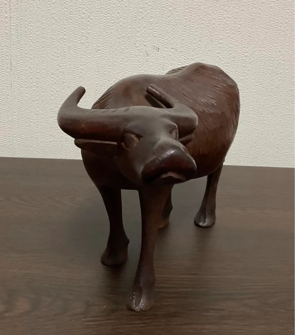 Buffalo ornament, wood carving, hand carving, wooden, craft, made in the Philippines, overseas souvenirs, shipping included