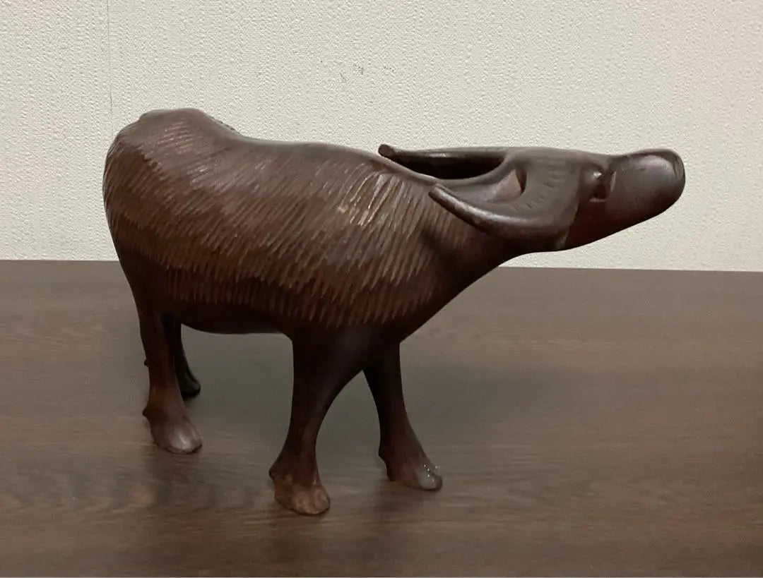 Buffalo ornament, wood carving, hand carving, wooden, craft, made in the Philippines, overseas souvenirs, shipping included