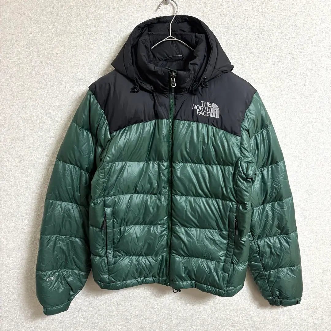 North Face Embroidered Logo 700 Fill Nupsi Down Jacket Green XS-S