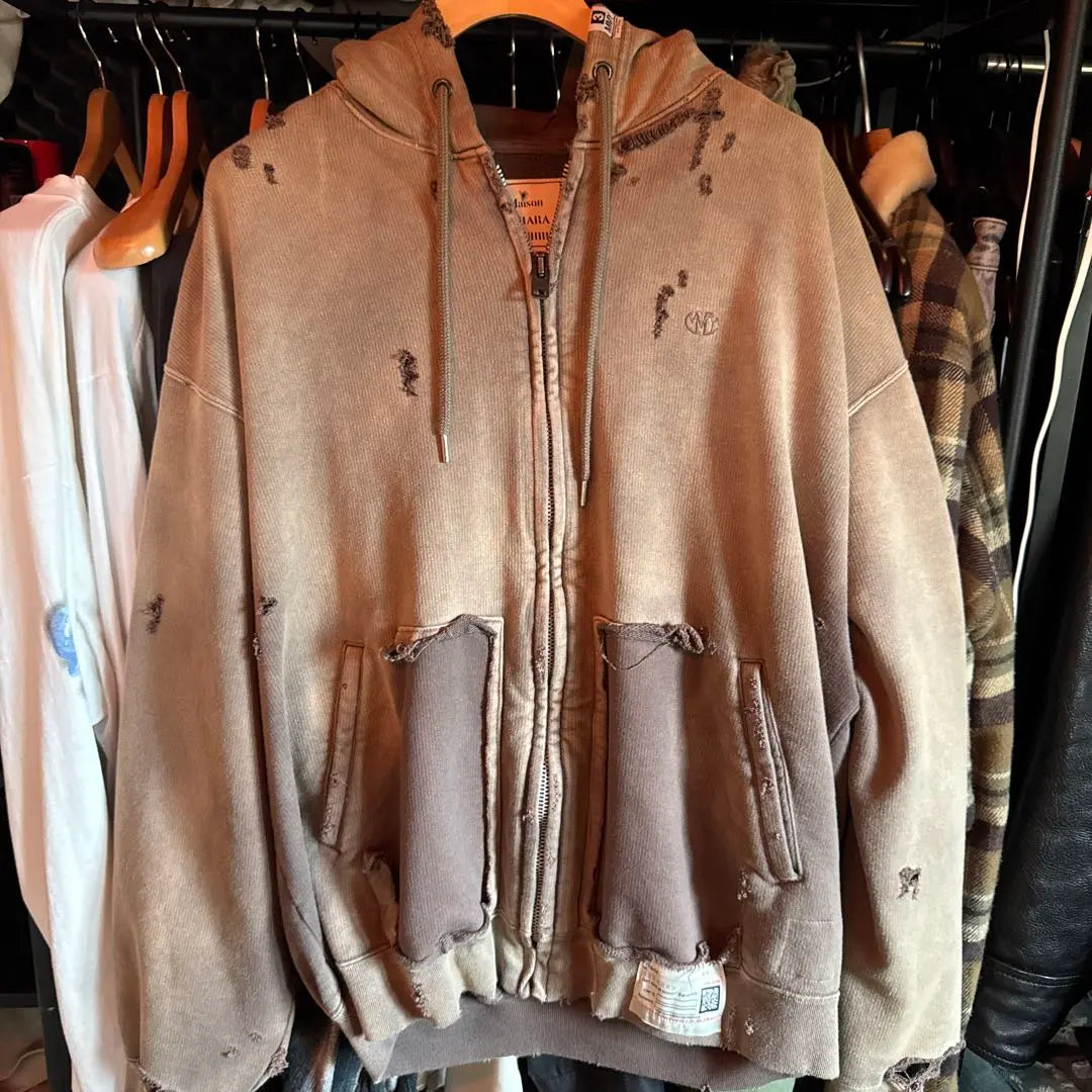 MIHARA YASUHIRO Damaged Hooded Hoodie Size 46 | MIHARA YASUHIRO ダメージ加工 フード付きパーカーサイズ46