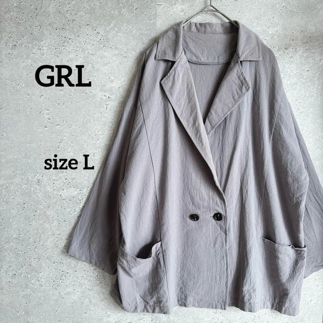 Grail Tailored Jacket L Smoked Grey Double Button Thin Loose