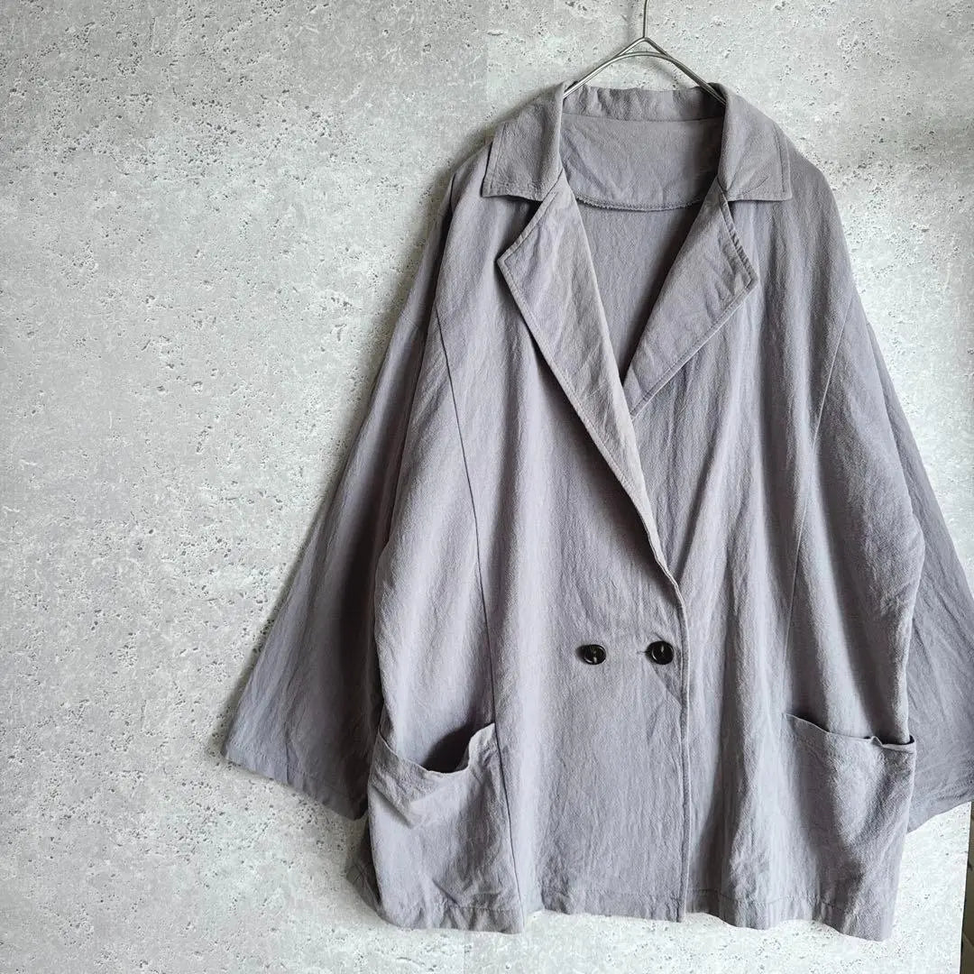 Grail Tailored Jacket L Smoked Grey Double Button Thin Loose