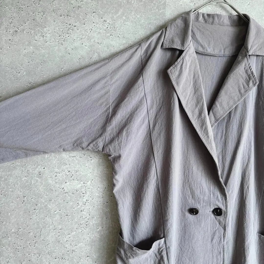 Grail Tailored Jacket L Smoked Grey Double Button Thin Loose