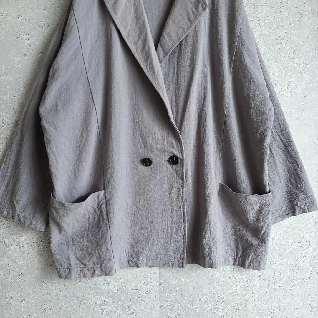 Grail Tailored Jacket L Smoked Grey Double Button Thin Loose