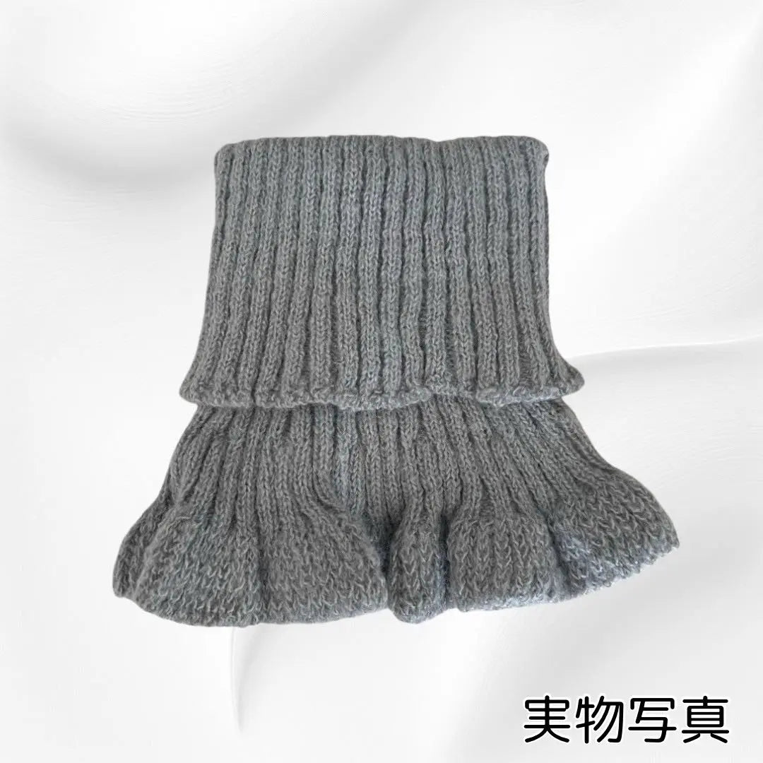 Neck warmer gray knit Korean high -neck fashionable muffler snood