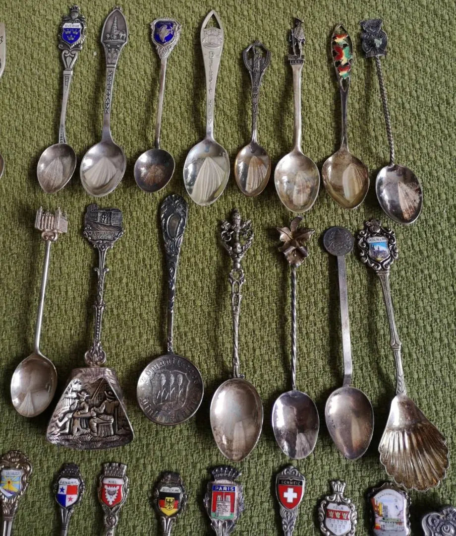 Exquisite Silver British German World Antique Spoons 50 Pieces